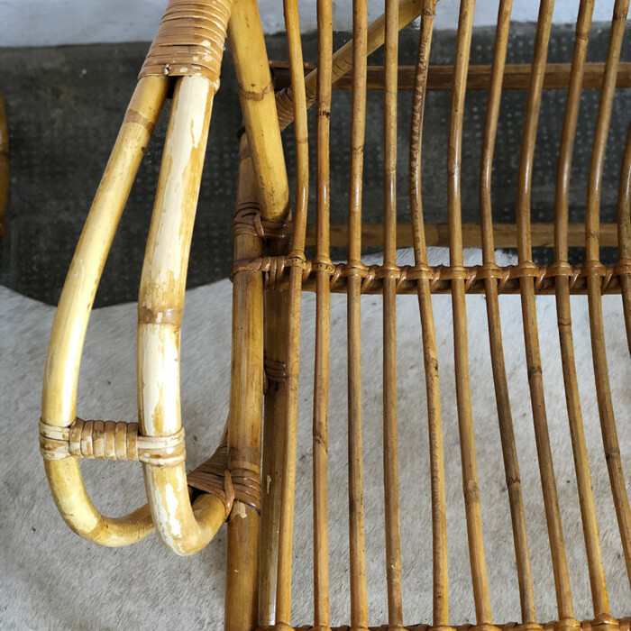 Fauteuil rotin vintage – Image 2