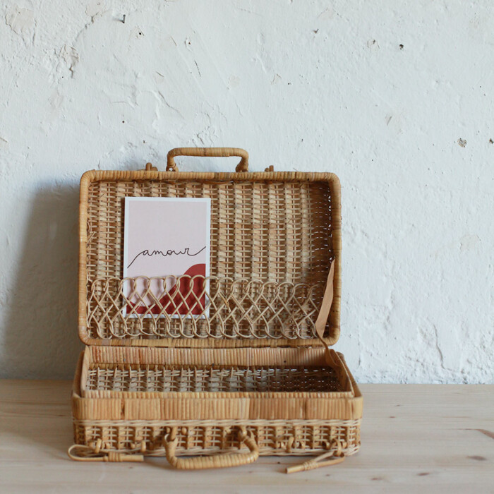 Valise tressée vintage