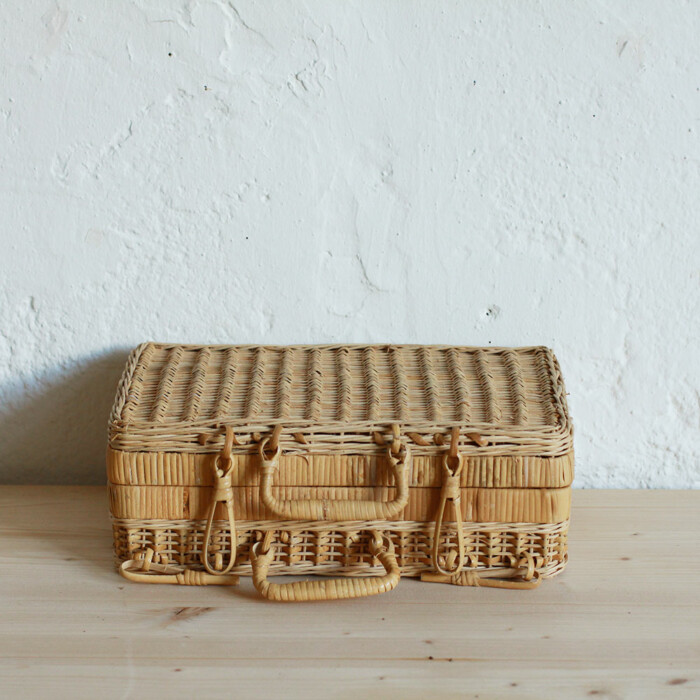 Valise tressée vintage – Image 3