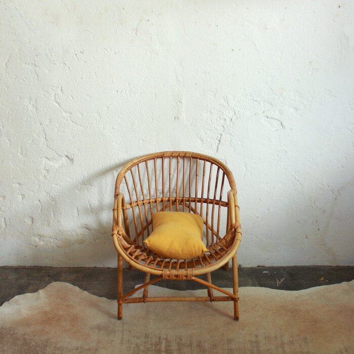 Fauteuil rotin vintage - M048