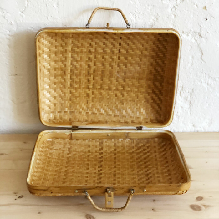 Valise tressée vintage GM – Image 4