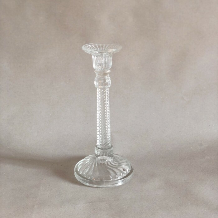 Bougeoir verre pressé