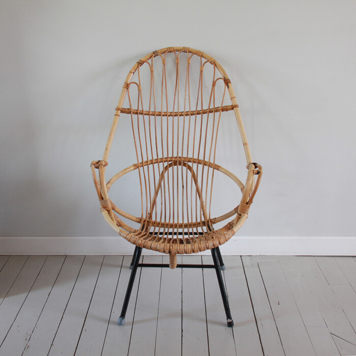 Fauteuil rotin Noorwolde vintage