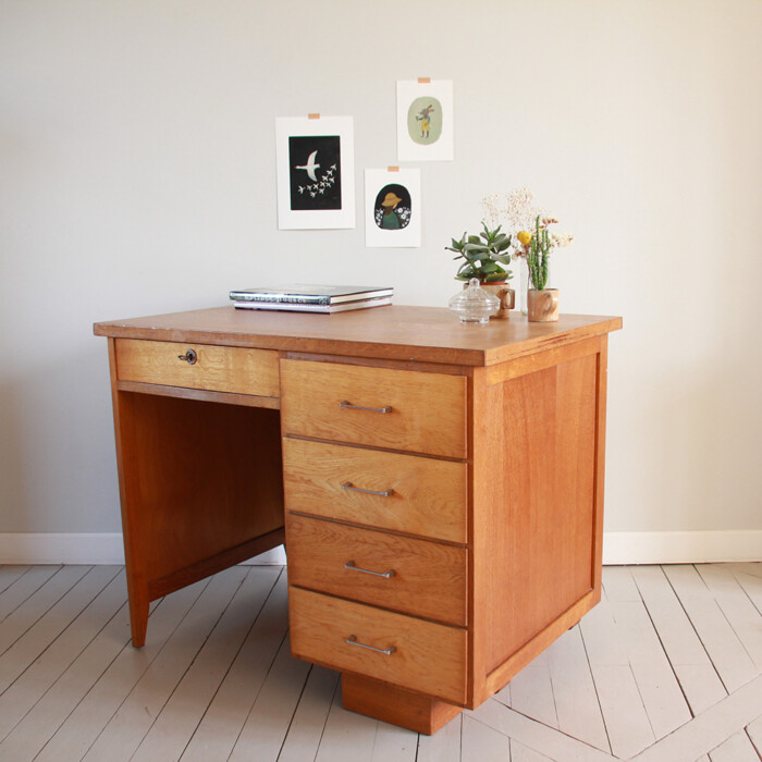 Bureau chêne vintage – Image 3