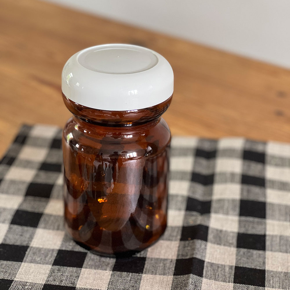 Bocal verre ambré vintage – Image 3