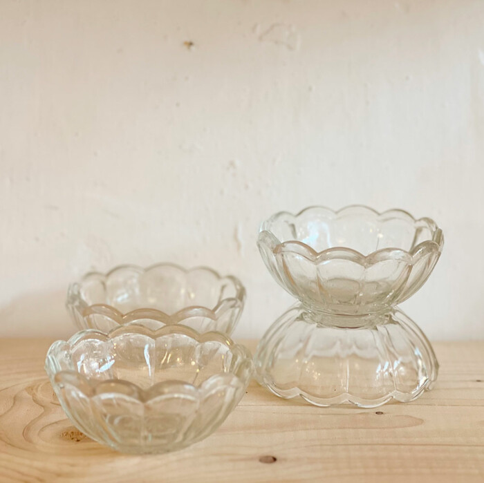 coupelle verre pétales vintage