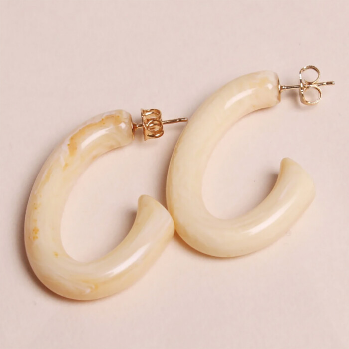 Boucles d'oreilles Créoles Crème