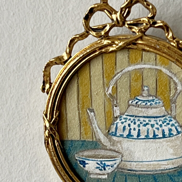 Peinture La petite Bouilloire aux motifs bleus – Image 5