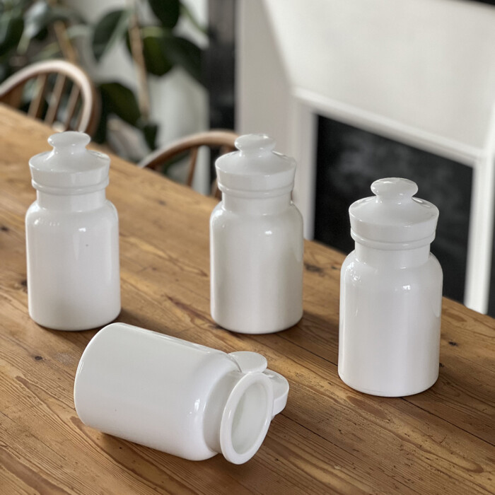 Bocal Nestlé verre opalin blanc Vintage – Image 3