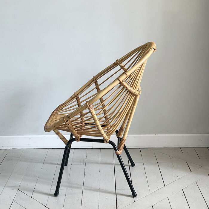 Fauteuil rotin vintage Rohe – Image 4