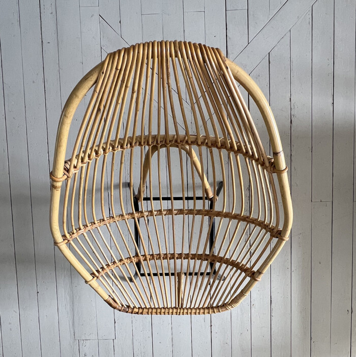 Fauteuil rotin vintage Rohe – Image 5