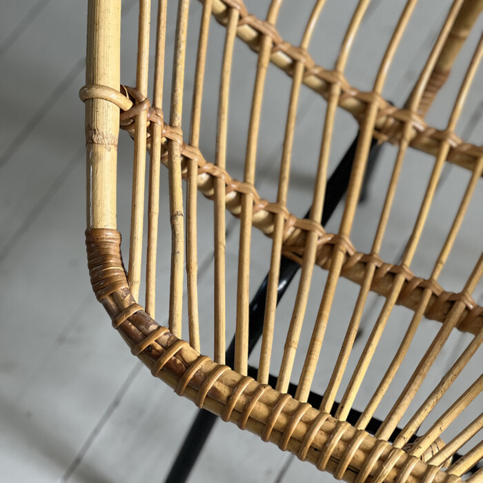 Fauteuil rotin vintage Rohe – Image 7