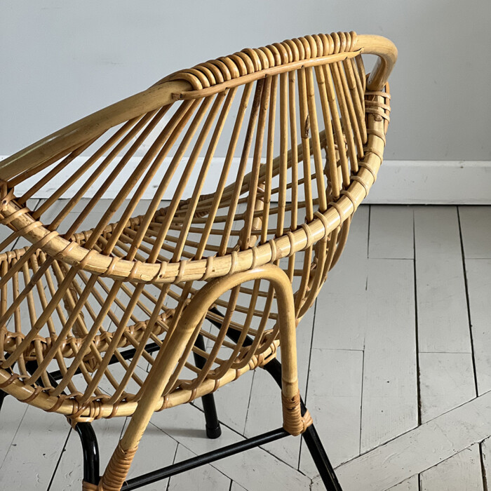 Fauteuil rotin vintage Rohe – Image 10