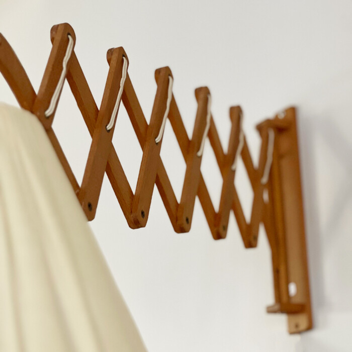 Applique accordéon vintage bois clair et abat-jour – Image 7