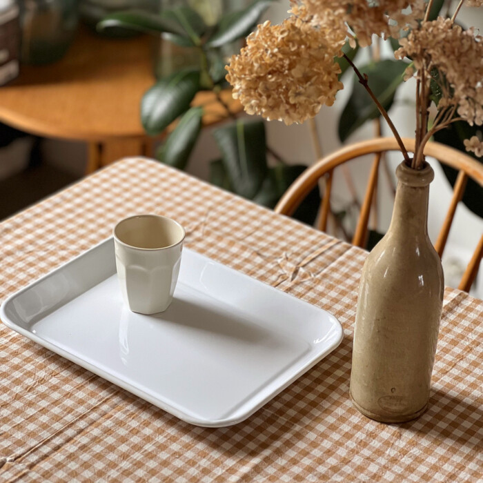 Nappe vichy Caramel et Blanc