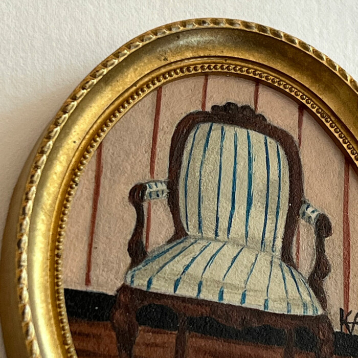Peinture Le fauteuil aux rayures bleues – Image 4
