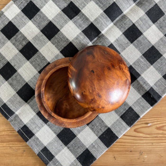 Boite bois loupe vintage – Image 4