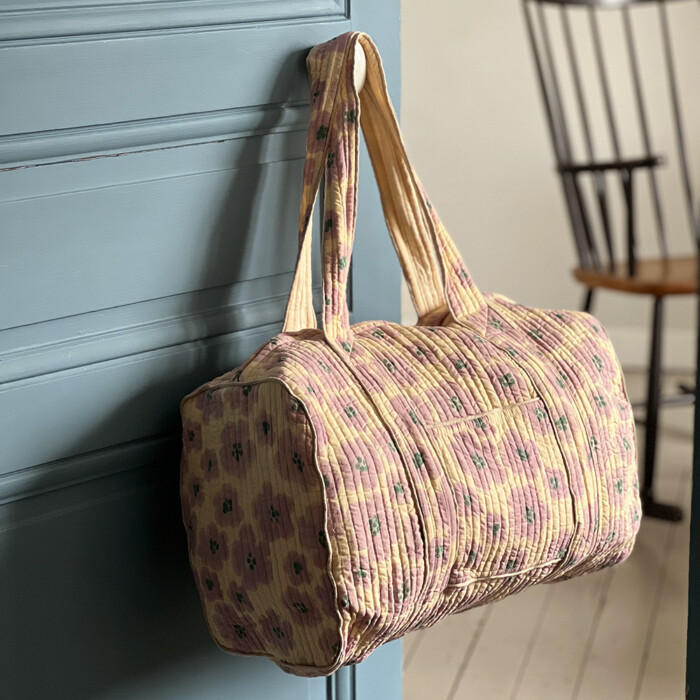 Sac Matelassé Fleurs Lavande