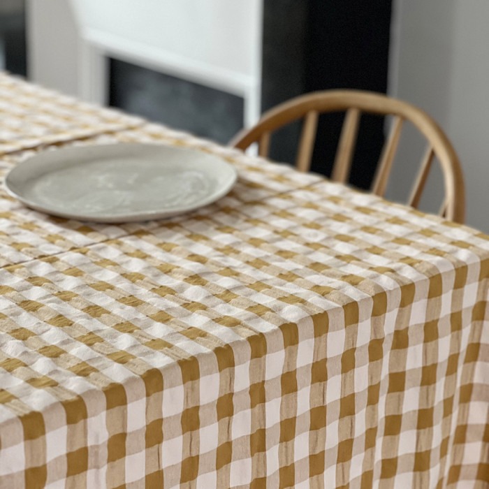 Nappe Vichy à carreaux Moutarde